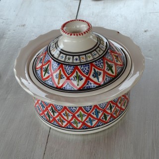 Service à couscous assiettes creuses Bakir rouge - 6 pers