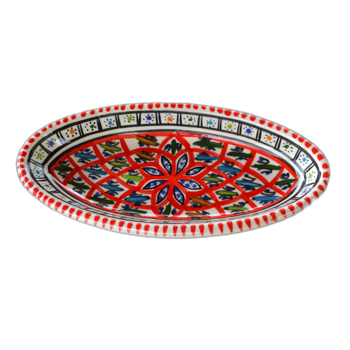 Plat ovale Bakir rouge - L 20 cm