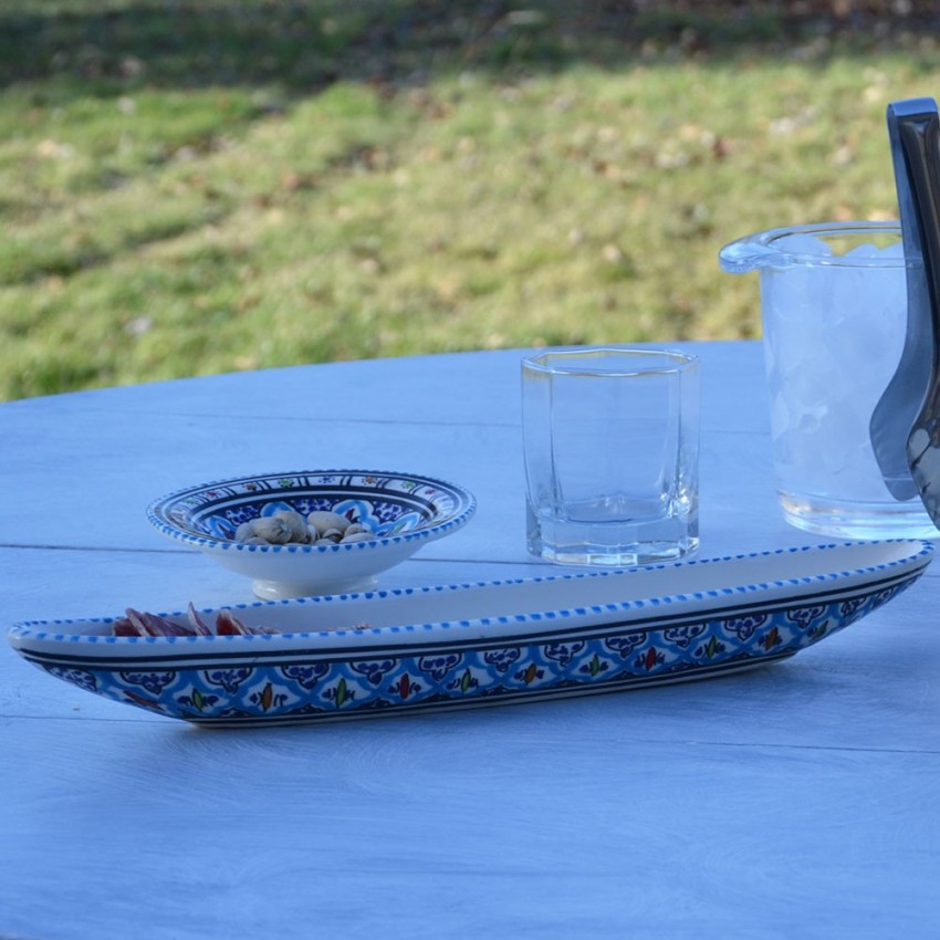 Plat baguette Jileni Turquoise L 38 cm