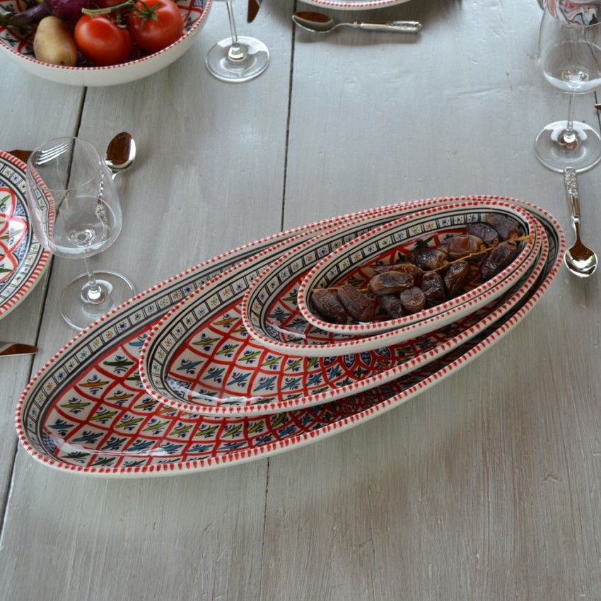 Plat ovale Bakir rouge - L 30 cm