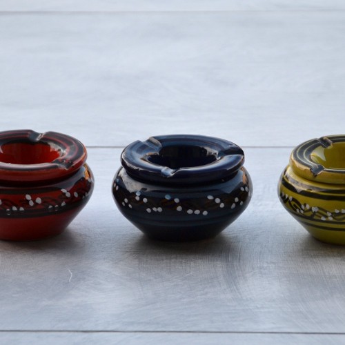 Cendrier anti fumée Tatoué bleu foncé - Mini modèle 2