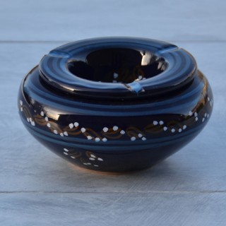 Cendrier marocain Tatoué bleu nuit - Moyen modèle