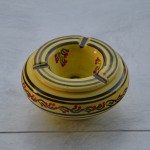 Cendrier marocain Tatoué jaune citron - Moyen modèle