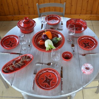 Plat Tebsi Tatoué rouge - D 37 cm