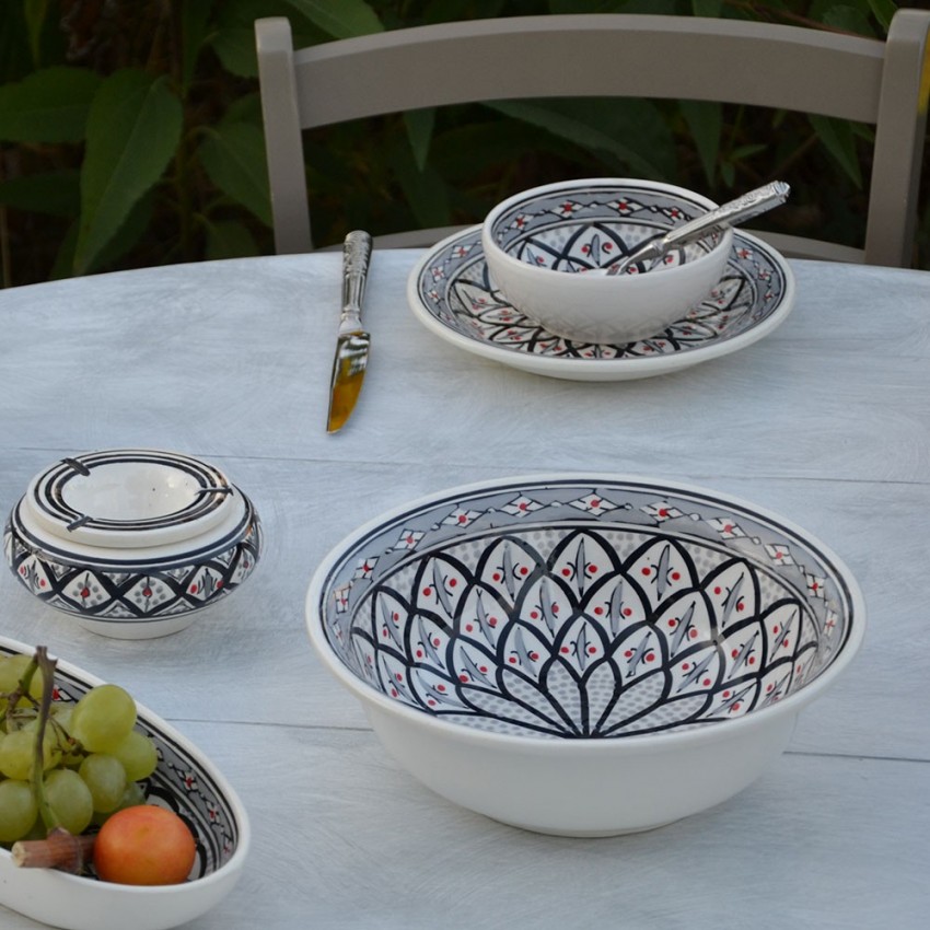 Service à salade de fruits Bakir gris - 6 pers