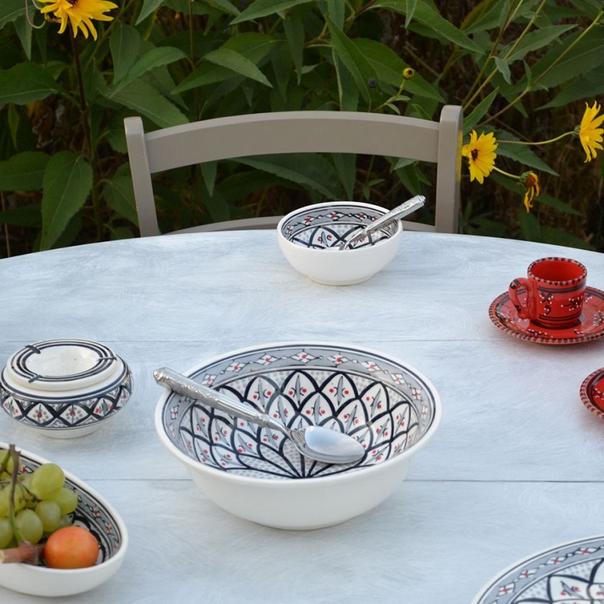 Service à salade de fruits Bakir gris - 12 pers