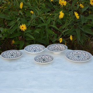 Lot de 6 assiettes plates Bakir gris - D 24 cm
