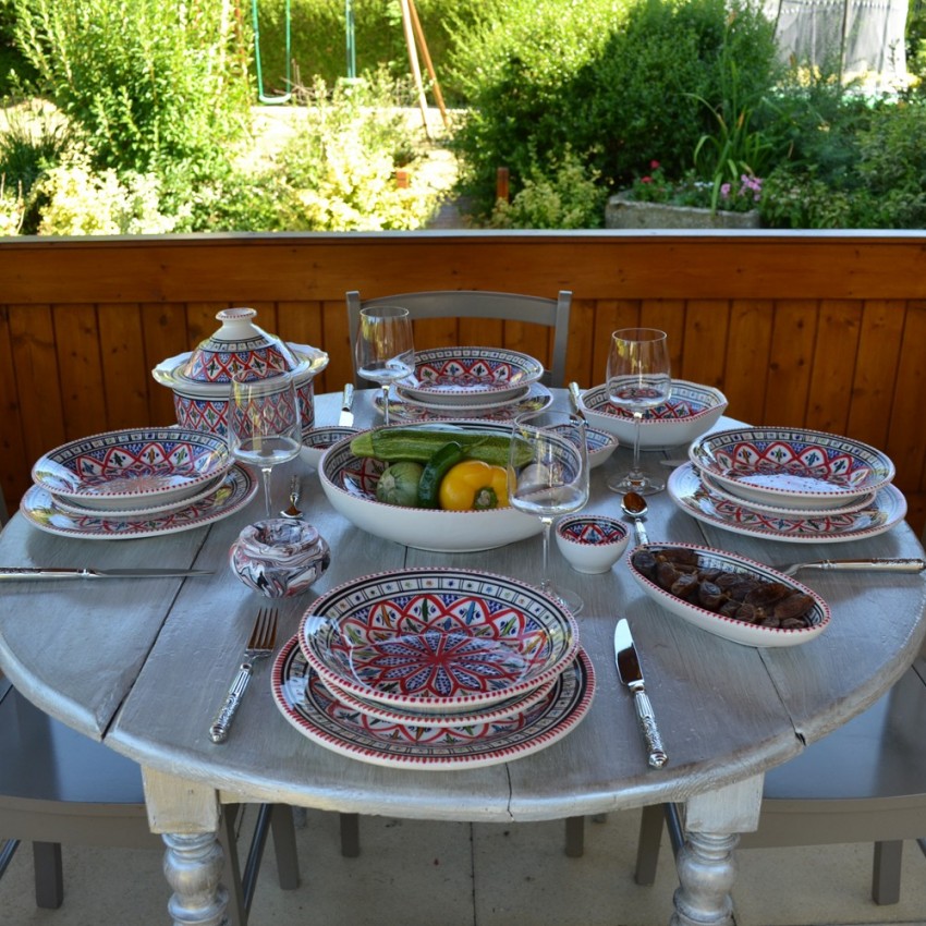 Assiette creuse Bakir rouge - Diam 24 cm