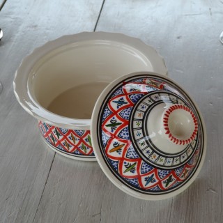 Service à couscous assiettes Tebsi Bakir rouge - 6 pers 