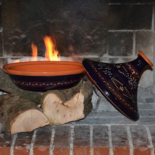 Tajine Tatoué Bleu Nuit - D 31 cm 2
