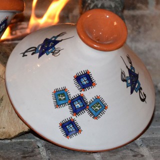 Tajine individuel de cuisson Marocain rouge - D 23 cm