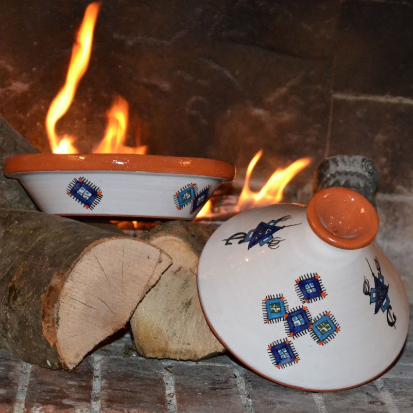 Tajine individuel de cuisson Marocain rouge - D 23 cm