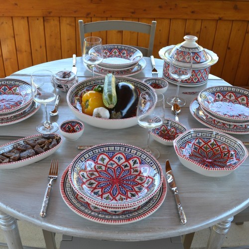 Service à couscous assiettes creuses Bakir rouge - 6 pers 2