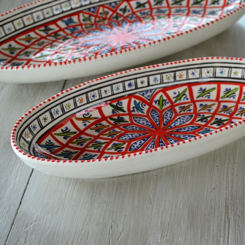 Plat ovale Bakir rouge - L 40 cm