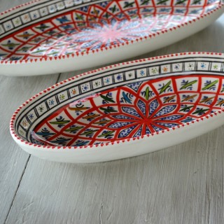 Plat ovale Bakir rouge - L 40 cm