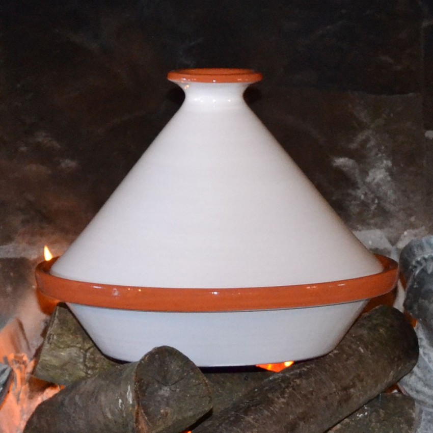 Tajine Spécial Feu Blanc - D 27 cm