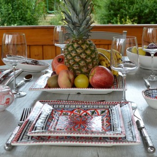 Assiette carrée Bakir rouge - Larg 30 cm