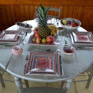 Assiette carrée Bakir rouge - Larg 30 cm