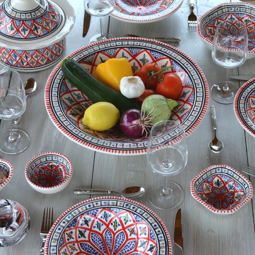 Plat Tebsi Bakir rouge - Diam 33 cm