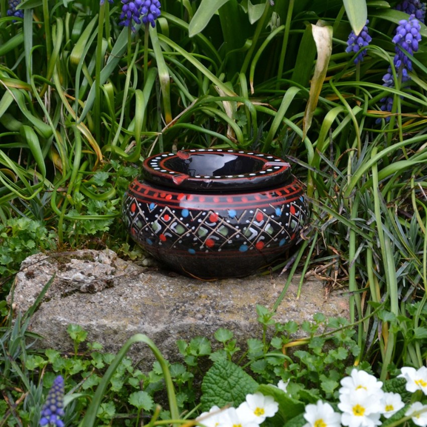 Cendrier anti fumée Marrakech noir- Moyen modèle