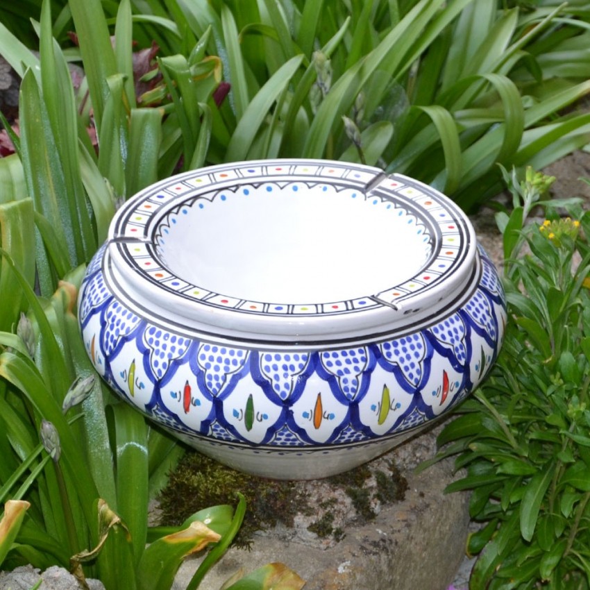 Cendrier marocain Bakir Bleu - Très Grand modèle