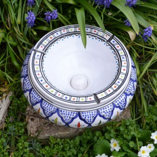 Cendrier marocain Bakir Bleu - Très Grand modèle