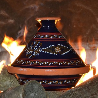 Tajine individuel de cuisson Tatoué Bleu nuit - D 23 cm