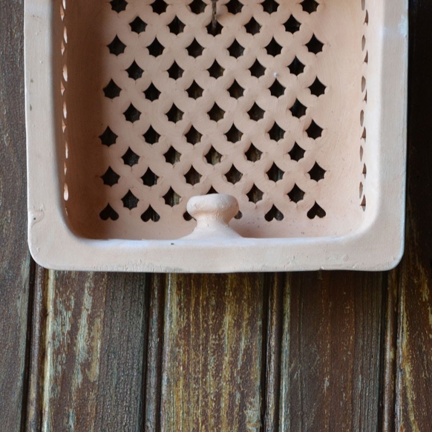 Applique Murale Carrée en Terre Cuite