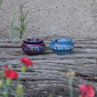 Lot 2 mini cendriers Marrakech bleu nuit et bleu clair - Mini modèle