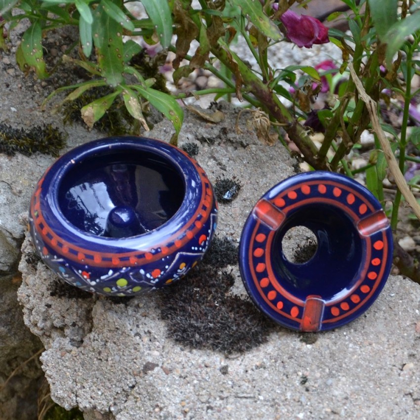 Lot 2 mini cendriers Marrakech bleu nuit et bleu clair - Mini modèle