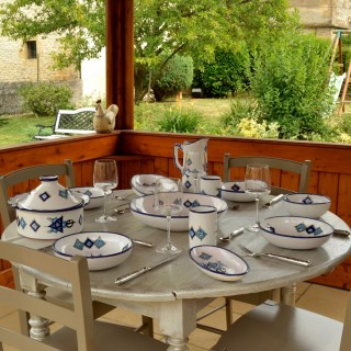 Plat ovale Khelel bleu - L 20 cm