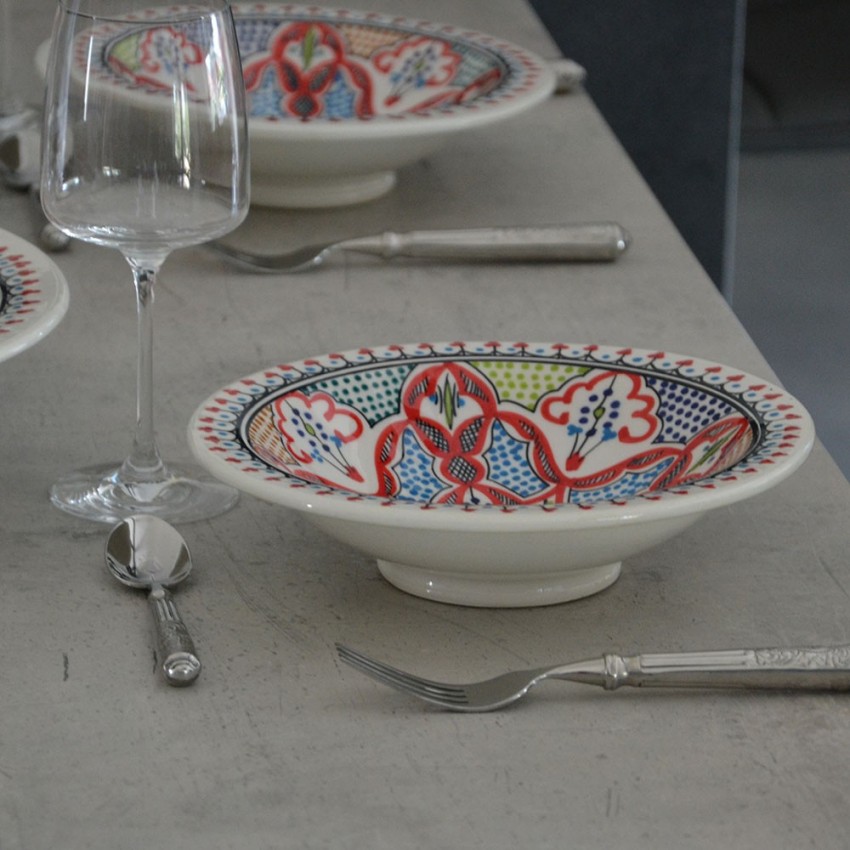 Service à couscous assiettes Tebsis Marocain Rouge - 6 pers