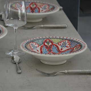 Service à couscous assiettes Tebsis Marocain Rouge - 6 pers