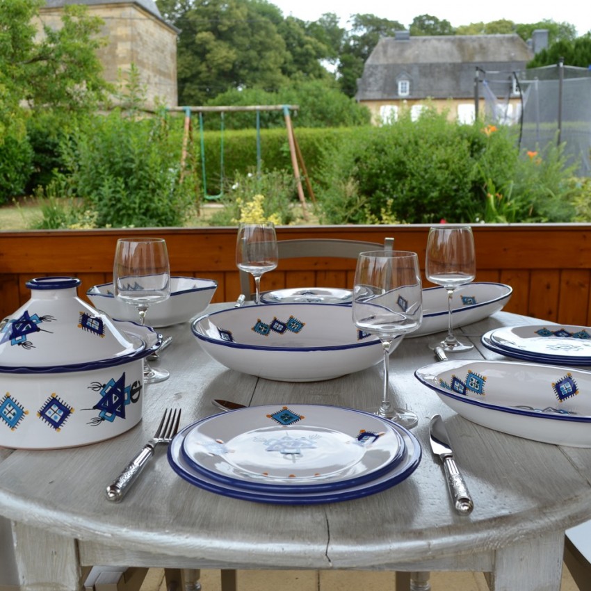 Assiette à entrée ou dessert Khelel bleu - D 20 cm