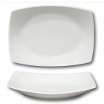 Plat rectangulaire creux porcelaine blanche - L 34 cm - Tokio