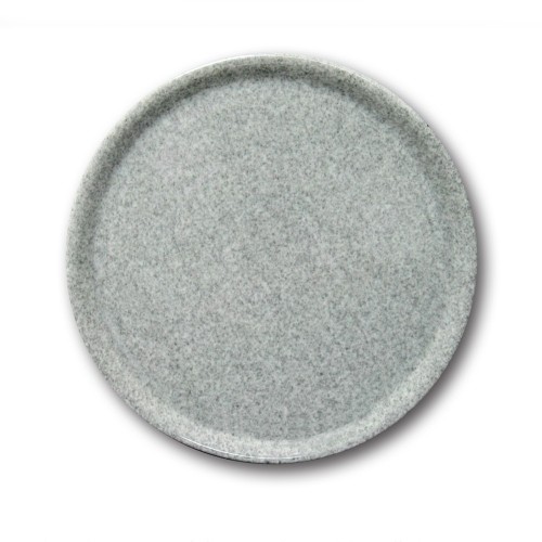 Assiette à pizza porcelaine colorée - D 31 cm - Moucheté gris
