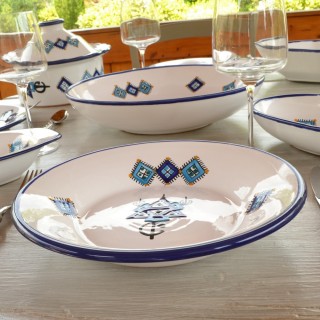Assiette creuse Khelel bleu - D 24 cm