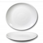 Lot de 6 assiettes à steak porcelaine blanche - D 30,5 cm - Tivoli