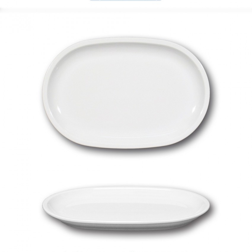 Plat ovale porcelaine blanche - L 25 cm - Chicago - Roma