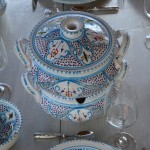 Couscoussier Marocain turquoise Liseré - Petit modèle