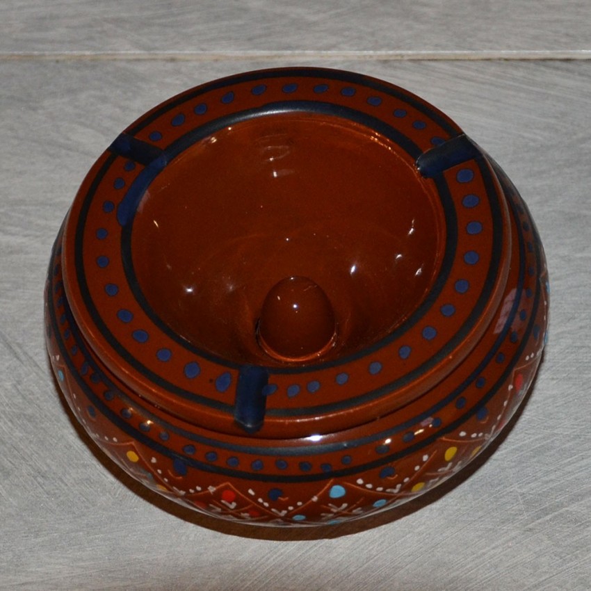 Cendrier anti fumée Marrakech marron- Moyen modèle