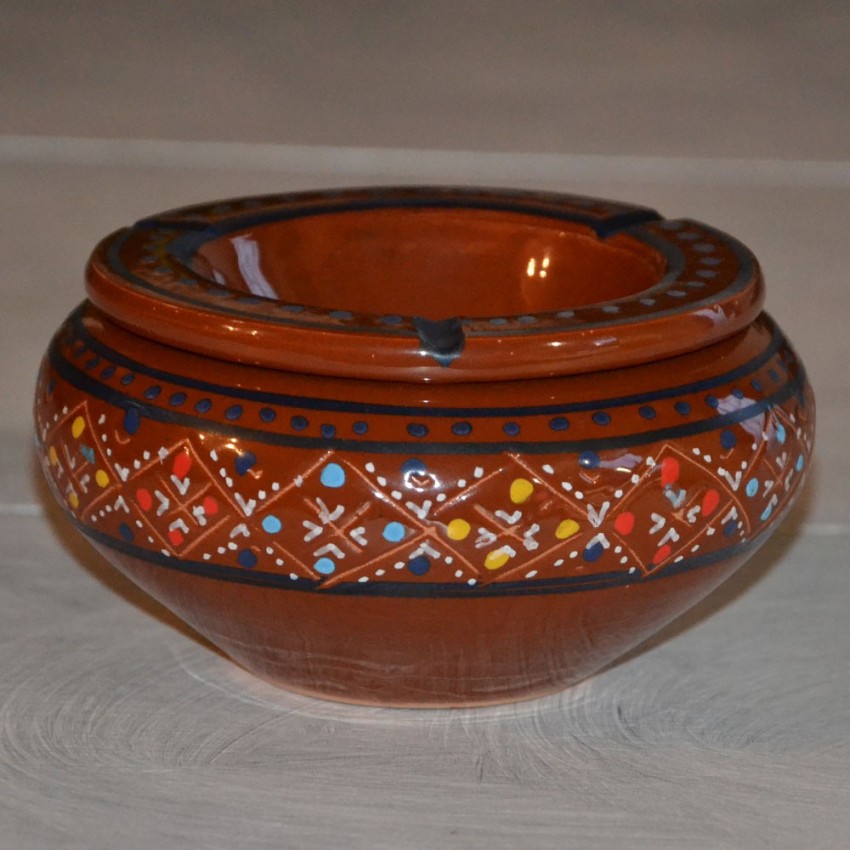 Cendrier anti fumée Marrakech marron- Moyen modèle