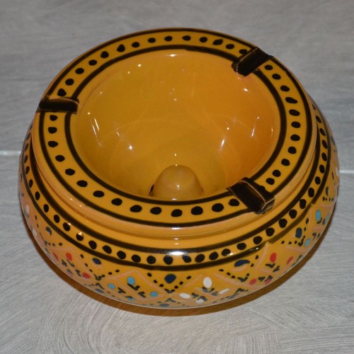 Cendrier anti fumée Marrakech jaune  et noir- Moyen modèle 2