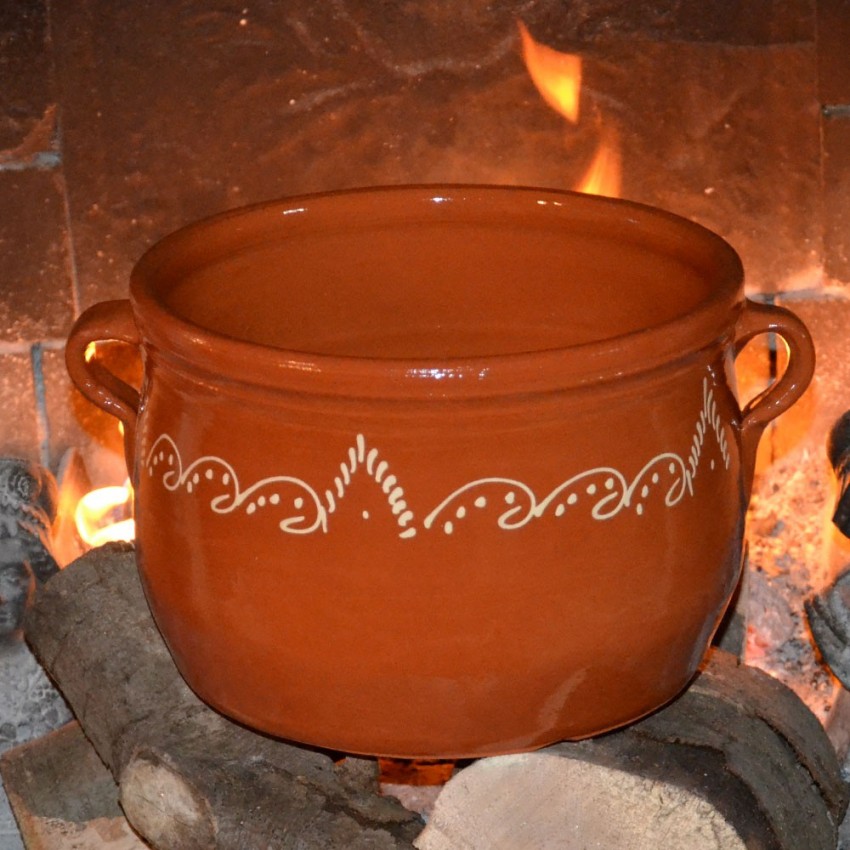 Marmite en terre cuite Décorée de 10L