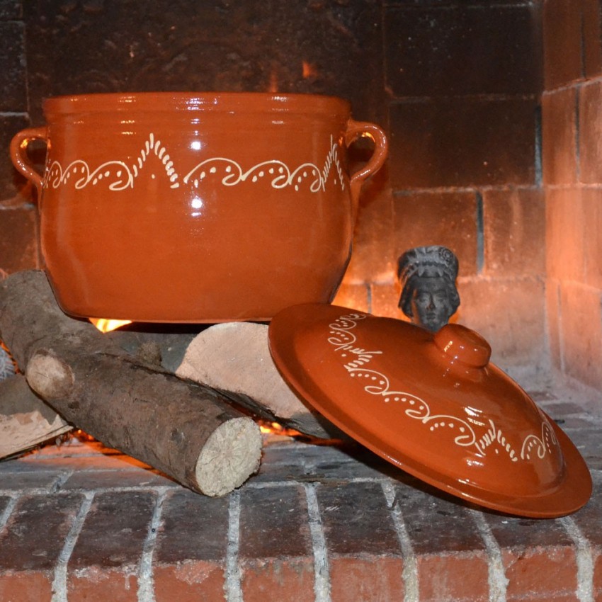 Marmite en terre cuite Décorée de 10L