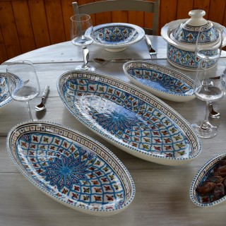 Plat ovale  Bakir turquoise - L 30 cm