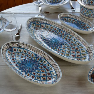 Plat ovale Bakir turquoise - L 40 cm