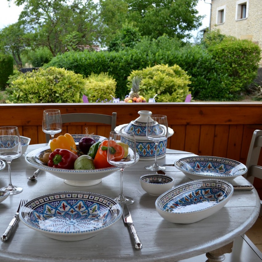 Plat ovale Bakir turquoise - L 53 cm