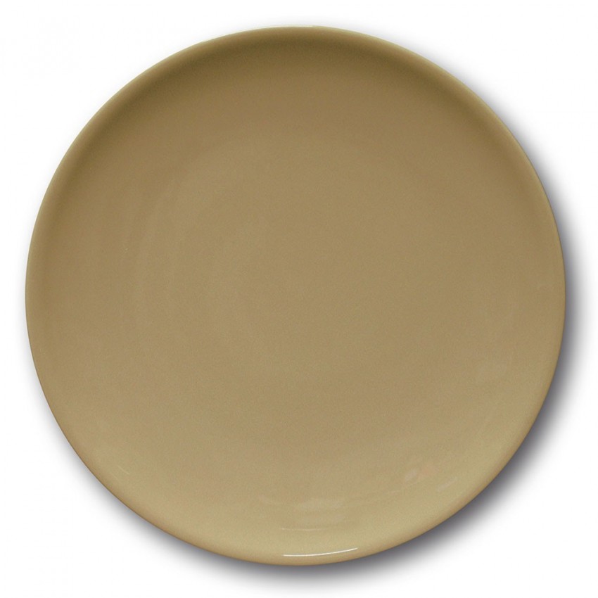 Lot de 6 assiettes plates porcelaine couleur Marron - D 28 cm - Siviglia