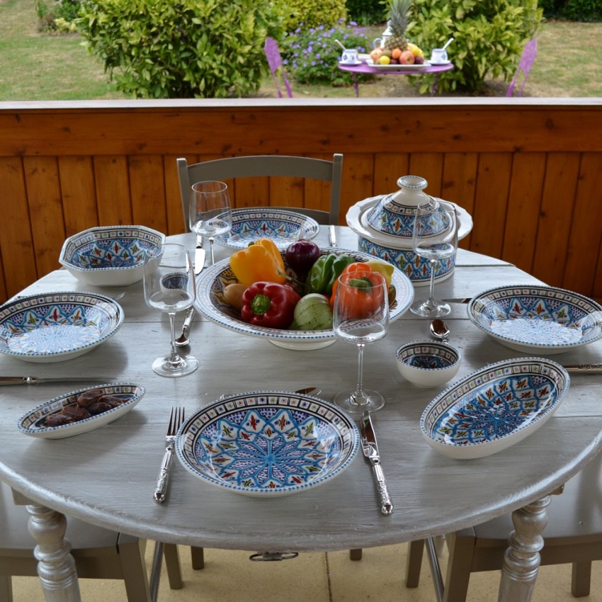 Plat ovale Bakir turquoise - L 24 cm